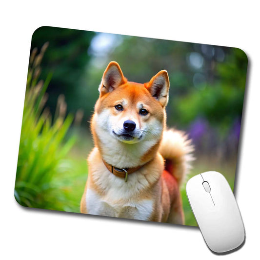 Shiba Inu Dog Photo Low Profile Mouse Pad Mat