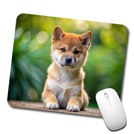 Shiba Inu Dog Puppy Photo Low Profile Mouse Pad Mat
