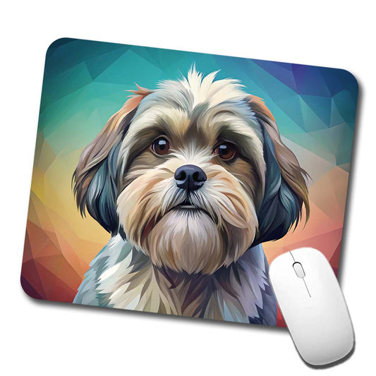 Shih Tzu Dog Contemporary Art Low Profile Mouse Pad Mat