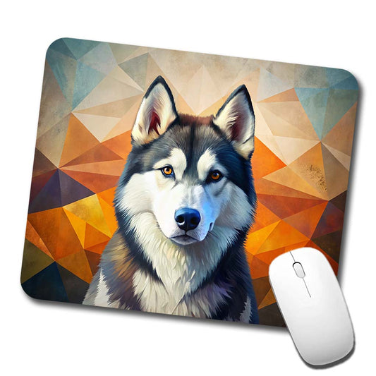 Siberian Husky Dog Contemporary Art Low Profile Mouse Pad Mat