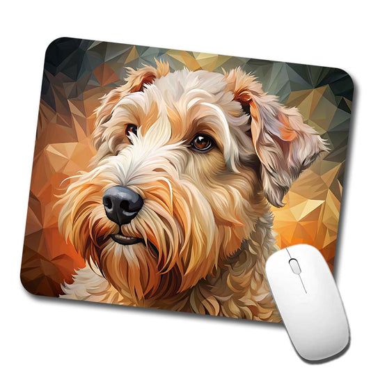 Soft Coated Wheaten Terrier Dog Abstract Stylized Art Low Profile Mouse Pad Mat