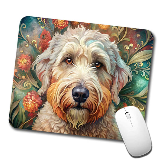 Soft Coated Wheaten Terrier Dog Bohemian Art Low Profile Mouse Pad Mat