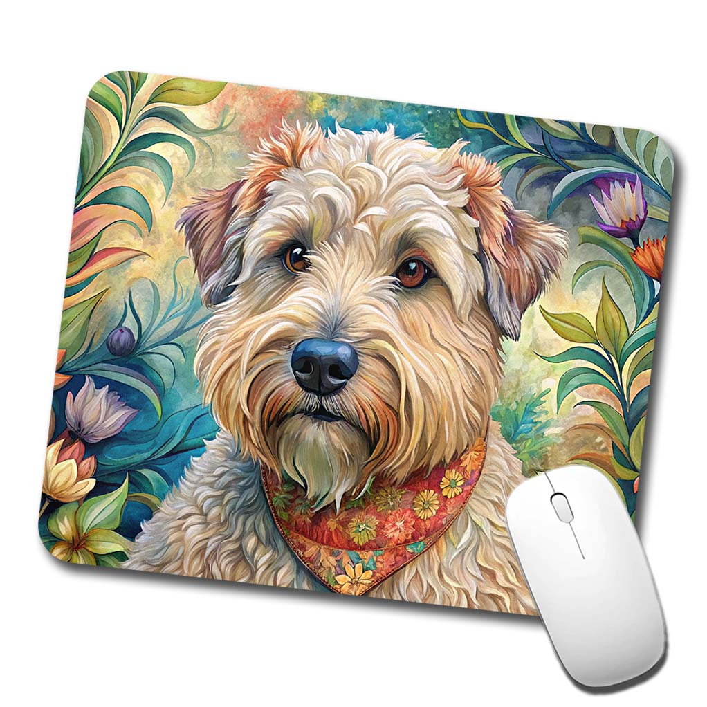 Soft Coated Wheaten Terrier Dog French Bohemian Art Low Profile Mouse Pad Mat