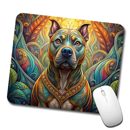 Staffordshire Bull Terrier Staffy Dog Art Nouveau Low Profile Mouse Pad Mat