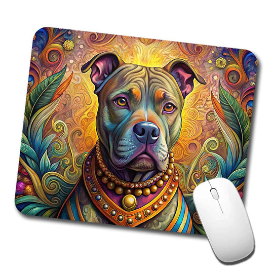 Staffordshire Bull Terrier Staffy Dog Bohemian Art Low Profile Mouse Pad Mat