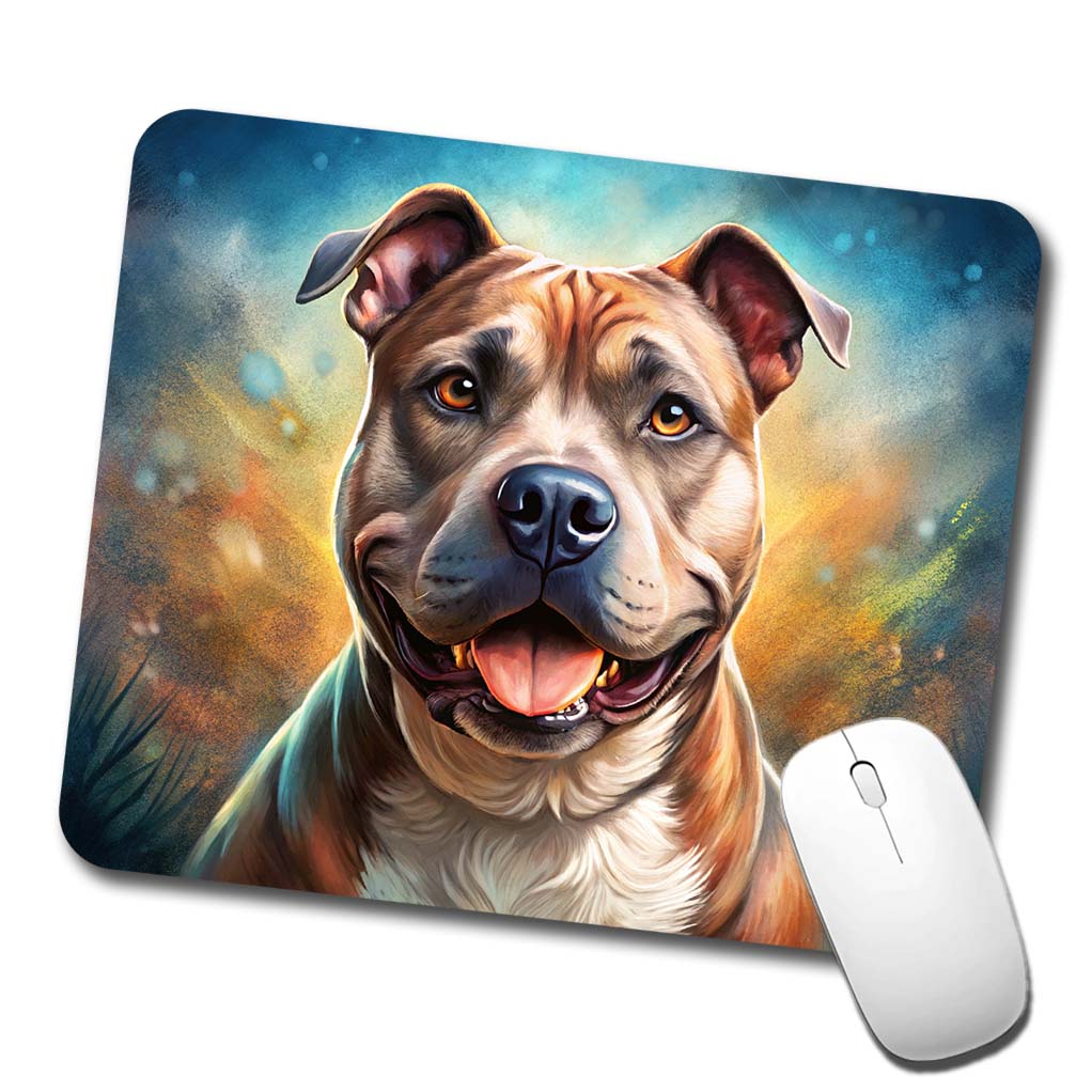 Staffordshire Bull Terrier Staffy Dog Illustration Low Profile Mouse Pad Mat