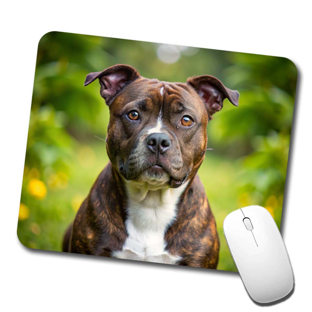 Staffordshire Bull Terrier Staffy Dog Photo Low Profile Mouse Pad Mat