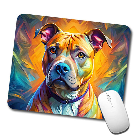 Staffordshire Bull Terrier Staffy Dog Pop Art Low Profile Mouse Pad Mat