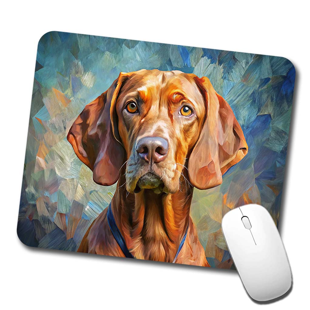 Vizsla Dog Expressionism Art Low Profile Mouse Pad Mat