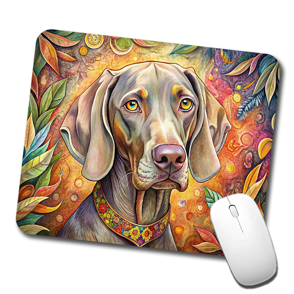 Weimaraner Dog Bohemian Art Low Profile Mouse Pad Mat
