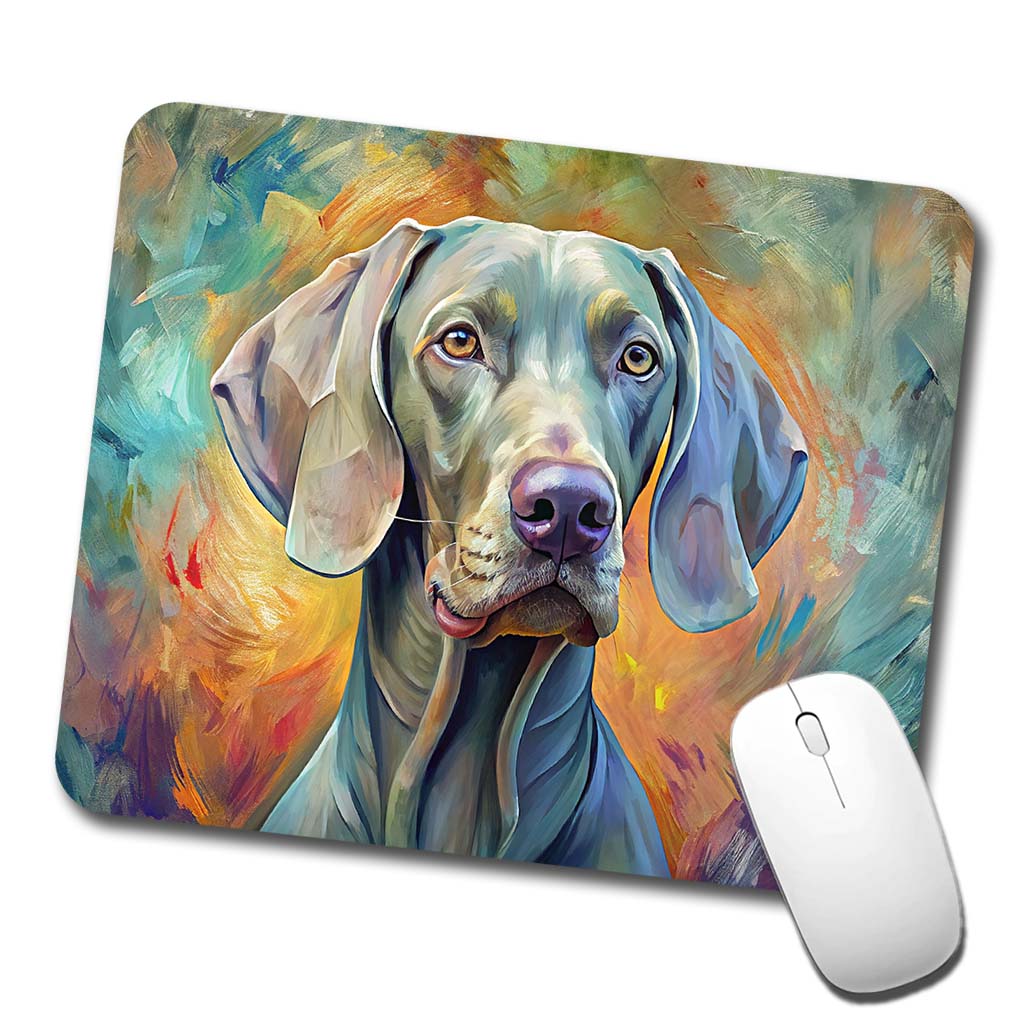 Weimaraner Dog Expressionism Art Low Profile Mouse Pad Mat