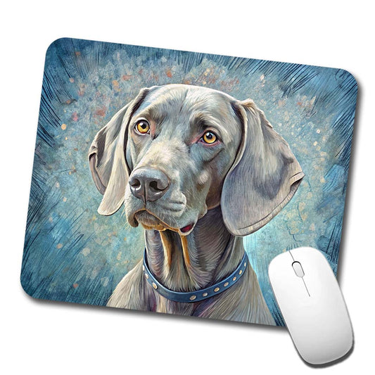 Weimaraner Dog Illustration Low Profile Mouse Pad Mat
