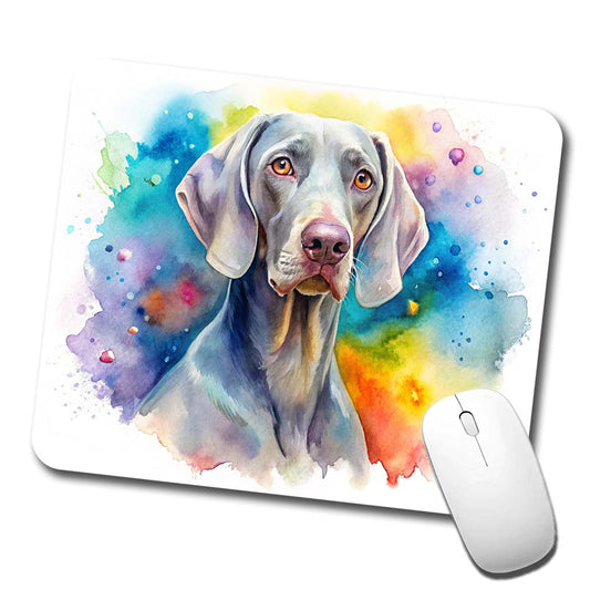 Weimaraner Dog Watercolor Style Low Profile Mouse Pad Mat
