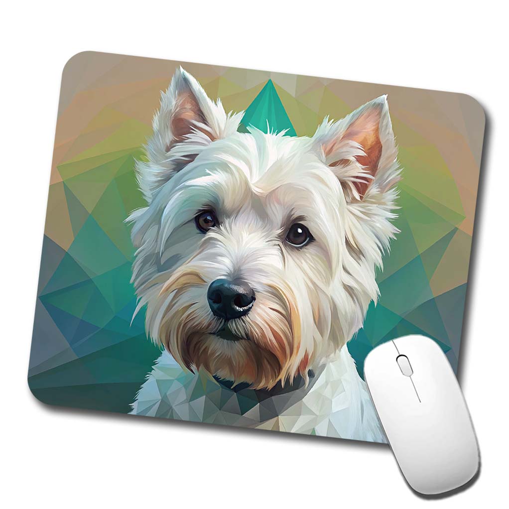 West Highland White Terrier Westie Dog Contemporary Art Low Profile Mouse Pad Mat