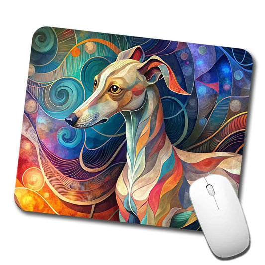 Whippet Dog Abstract Stylized Art Low Profile Mouse Pad Mat