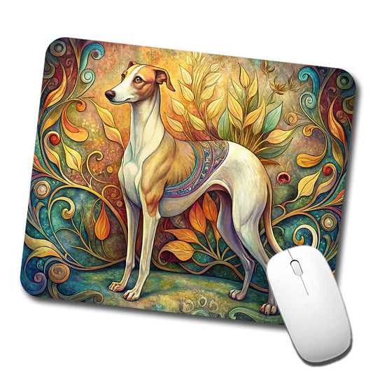 Whippet Dog Art Nouveau Low Profile Mouse Pad Mat