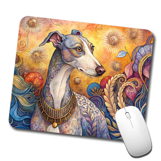 Whippet Dog French Bohemian Art Low Profile Mouse Pad Mat