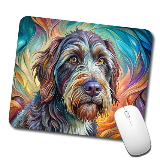 Wirehaired Pointing Griffon Dog Abstract Art Low Profile Mouse Pad Mat