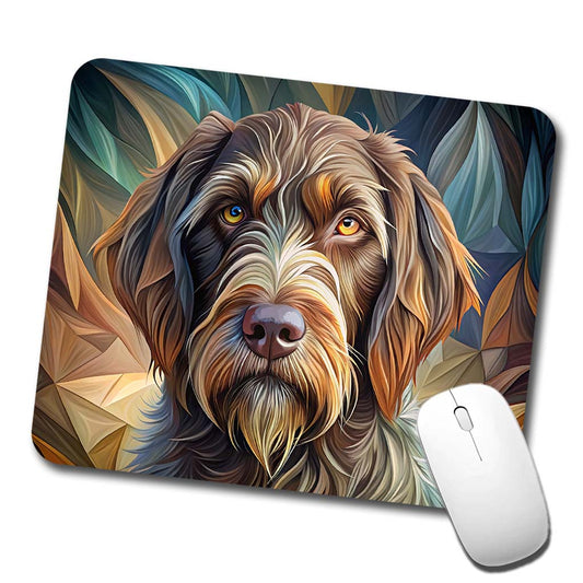Wirehaired Pointing Griffon Dog Abstract Stylized Art Low Profile Mouse Pad Mat