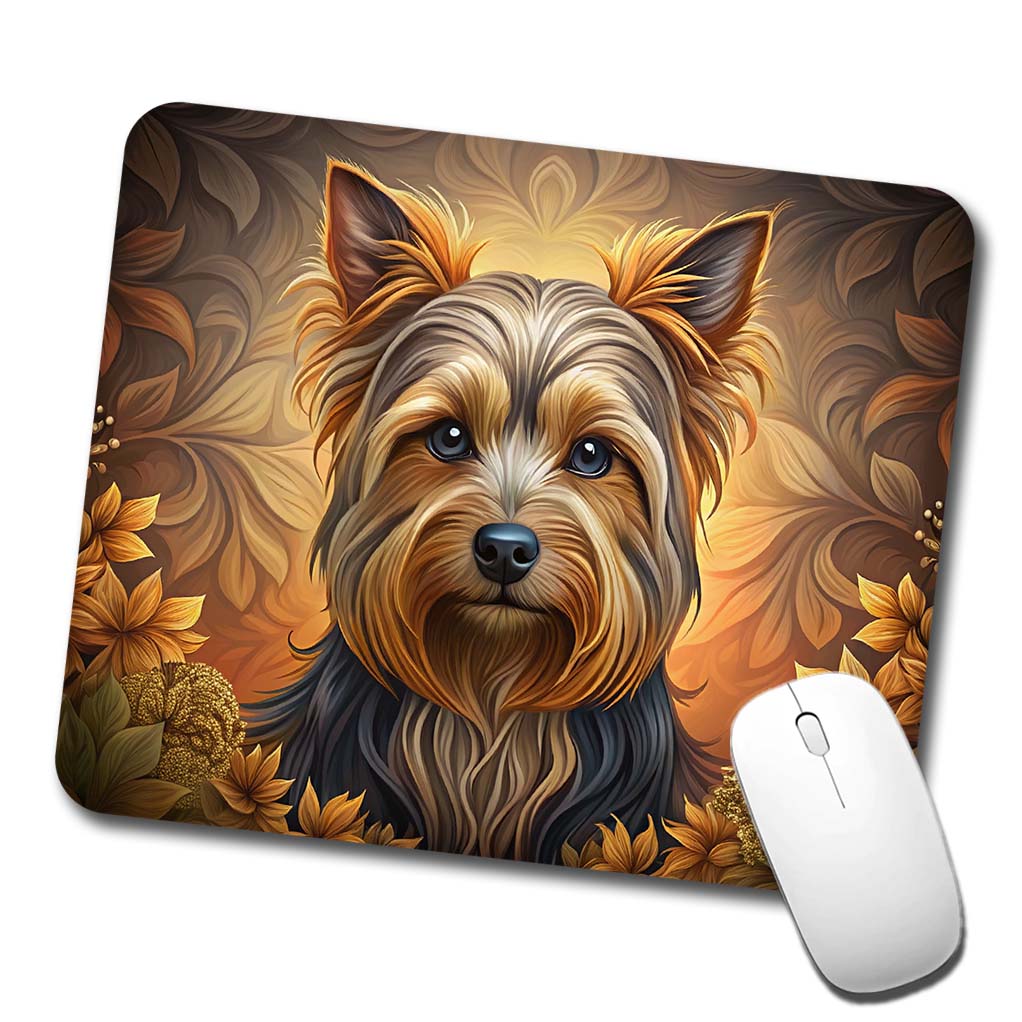 Yorkshire Terrier Yorkie Dog Art Nouveau Low Profile Mouse Pad Mat