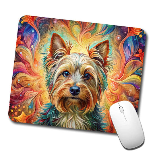 Yorkshire Terrier Yorkie Dog Bohemian Art Low Profile Mouse Pad Mat