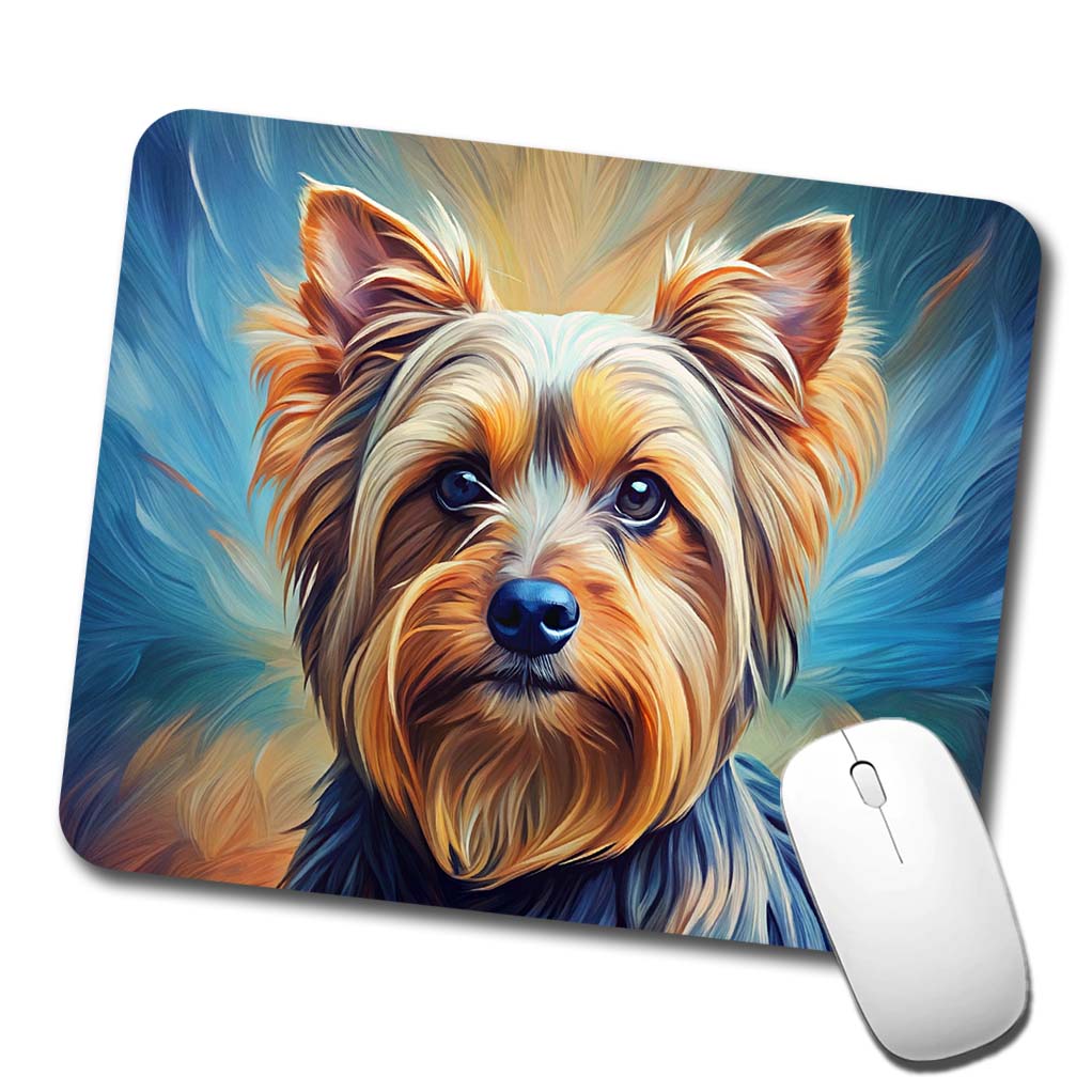 Yorkshire Terrier Yorkie Dog Expressionism Art Low Profile Mouse Pad Mat