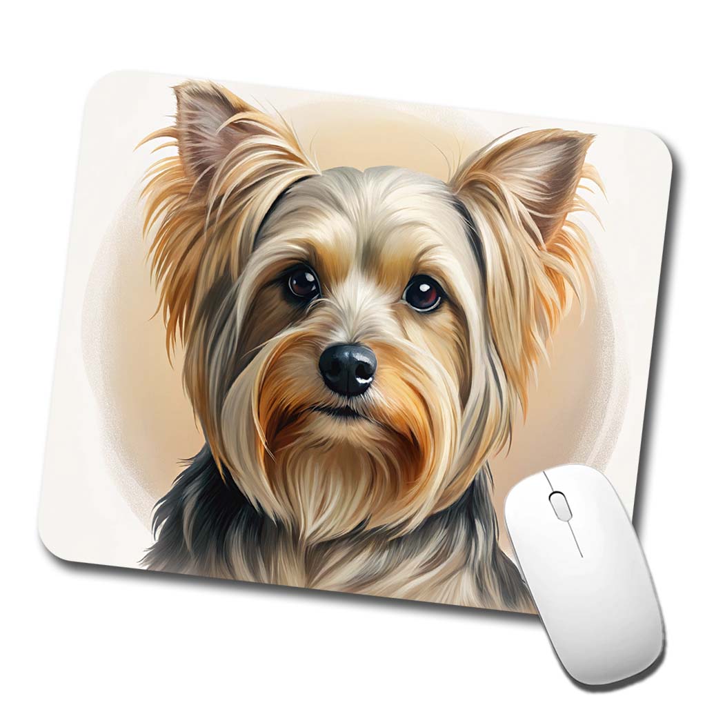 Yorkshire Terrier Yorkie Dog Illustration Low Profile Mouse Pad Mat