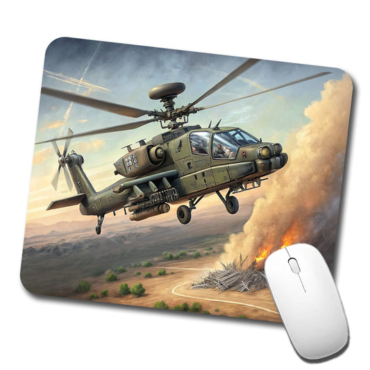 Apache AH-64 Attack Helicopter US Army Low Profile Mouse Pad Mat