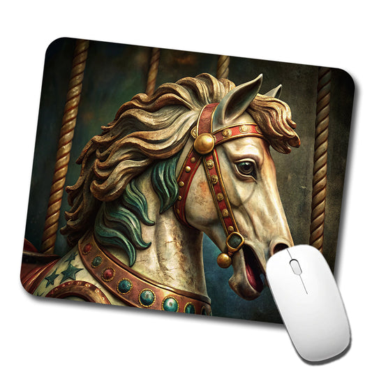 Carousel Horse Close-up Low Profile Mouse Pad Mat