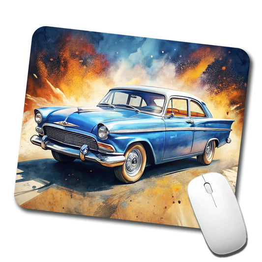 Classic Retro Car Art Low Profile Mouse Pad Mat