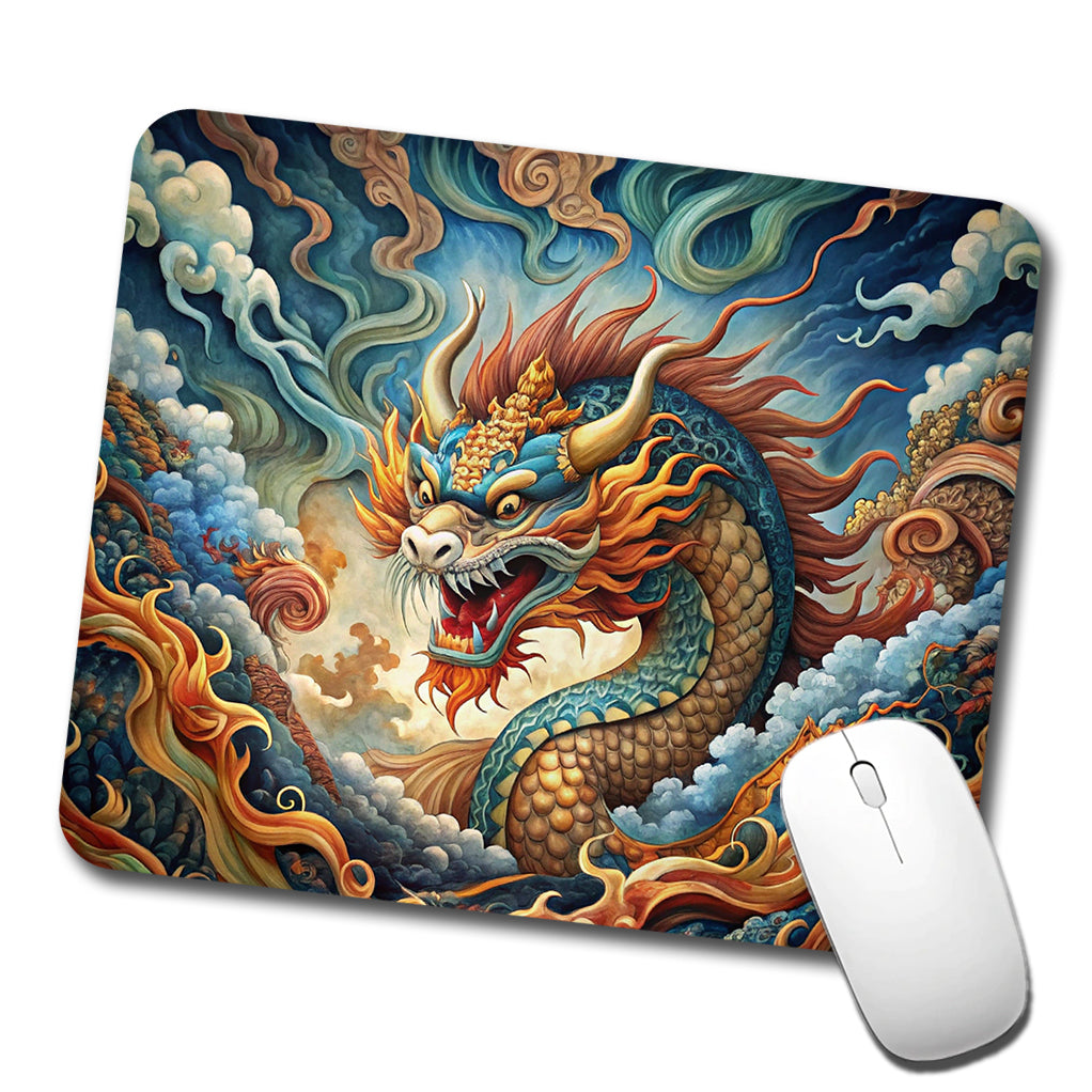 Japanese Asian Spirit Dragon Art Low Profile Mouse Pad Mat