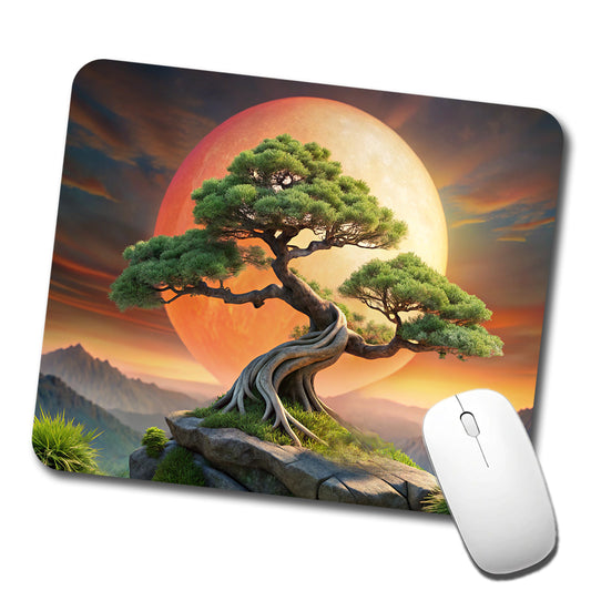 Japanese Bonsai Tree Landscape Low Profile Mouse Pad Mat