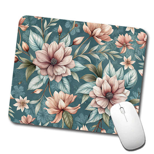 Minimalist Flowers Floral Pattern Low Profile Mouse Pad Mat