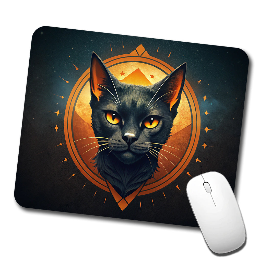 Noir Black Cat Design Low Profile Mouse Pad Mat