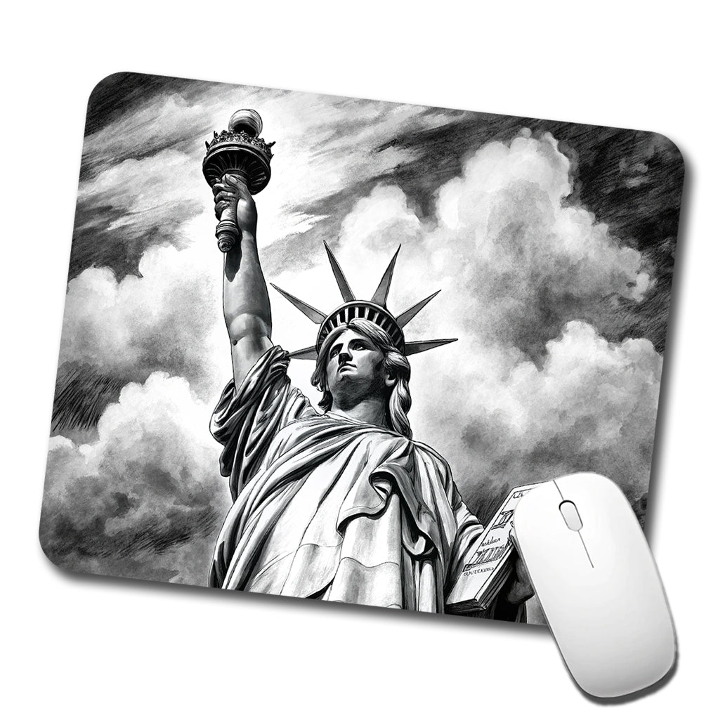 Sketch Of Statue Of Liberty New York City Low Profile Mouse Pad Mat