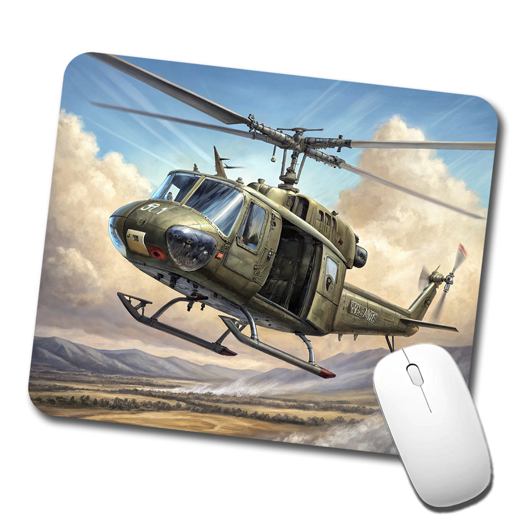 UH-1 Iroquois Huey Helicopter Vietnam War Era Low Profile Mouse Pad Mat