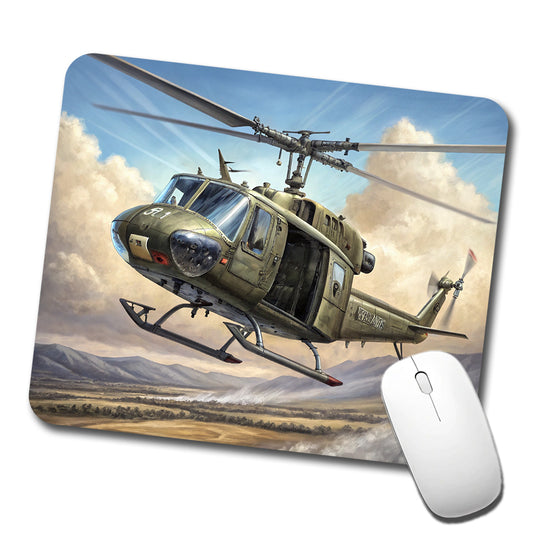 UH-1 Iroquois Huey Helicopter Vietnam War Era Low Profile Mouse Pad Mat