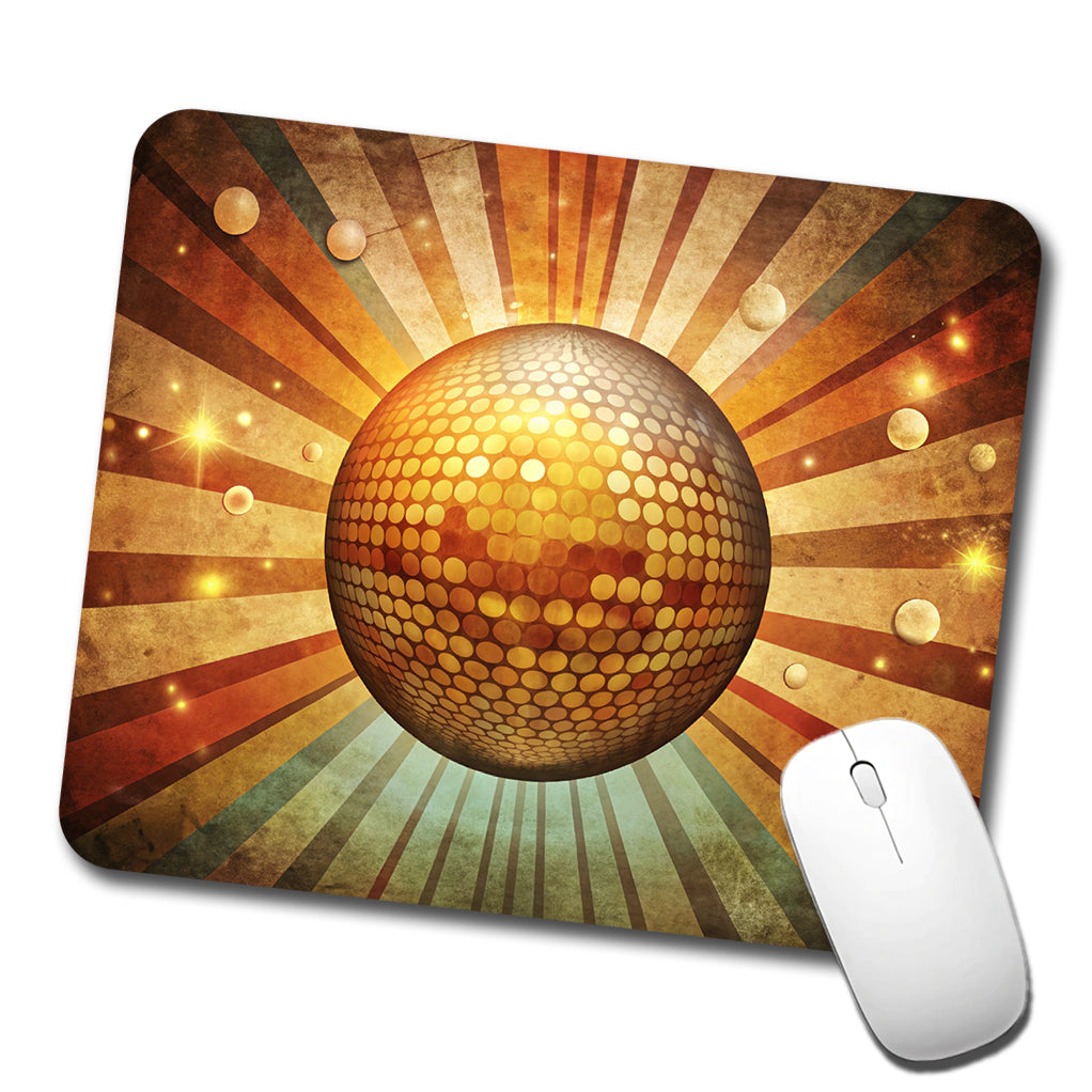 Vintage Retro Disco Ball Design Low Profile Mouse Pad Mat