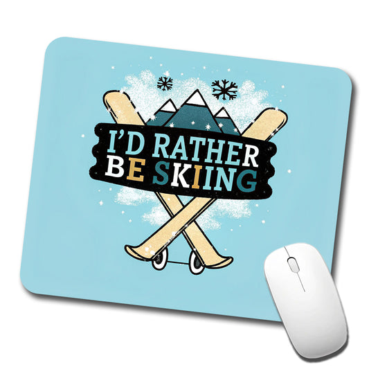 I'd Rather Be Skiing Low Profile Mouse Pad Mat