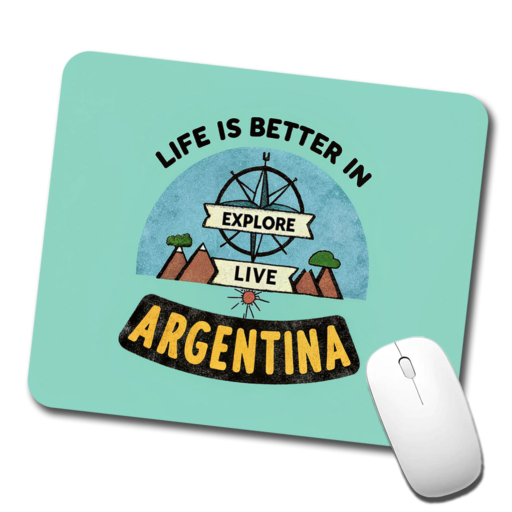 Life Is Better In Argentina Low Profile Mouse Pad Mat