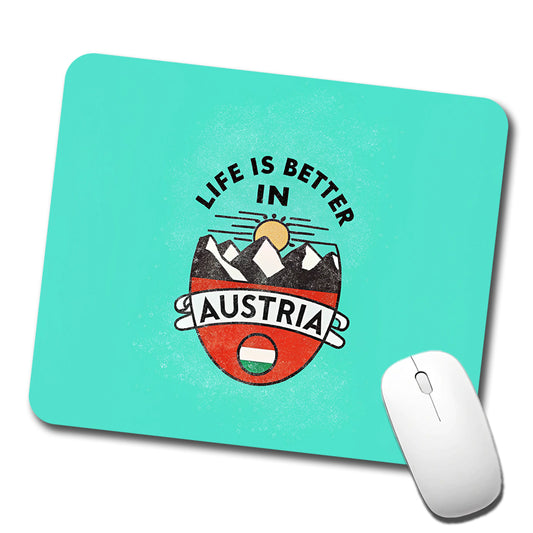 Life Is Better In Austria Low Profile Mouse Pad Mat