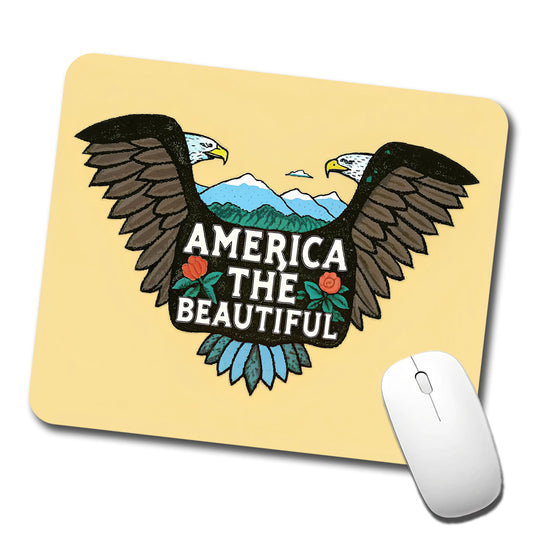 America The Beautiful Eagle Wings USA Low Profile Mouse Pad Mat