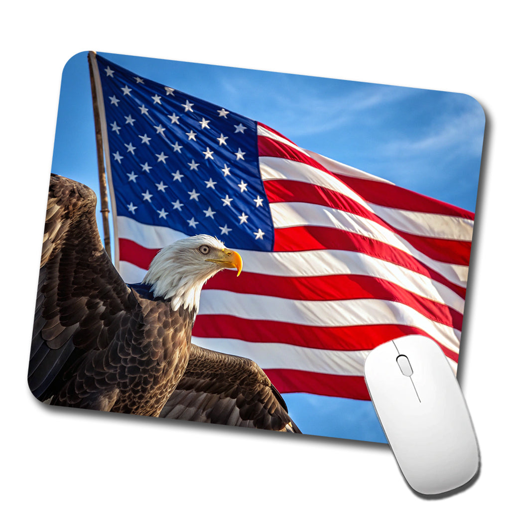 Eagle And American Flag USA United States Low Profile Mouse Pad Mat