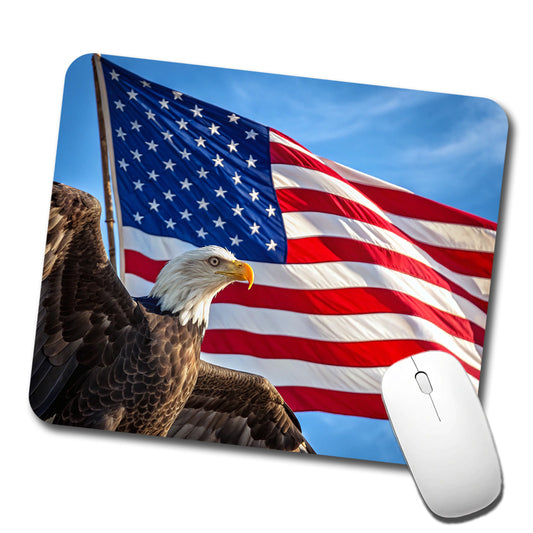 Eagle And American Flag USA United States Low Profile Mouse Pad Mat