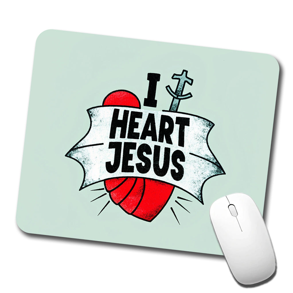 I Heart Jesus Love Low Profile Mouse Pad Mat