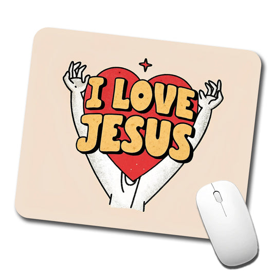 I Love Jesus Low Profile Mouse Pad Mat
