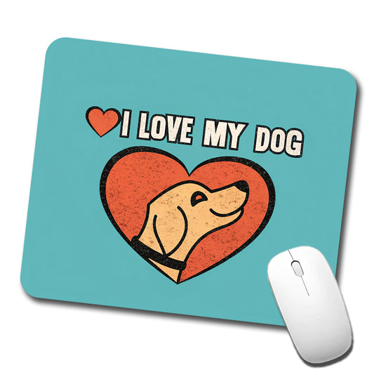 I Love My Dog Blue Low Profile Mouse Pad Mat