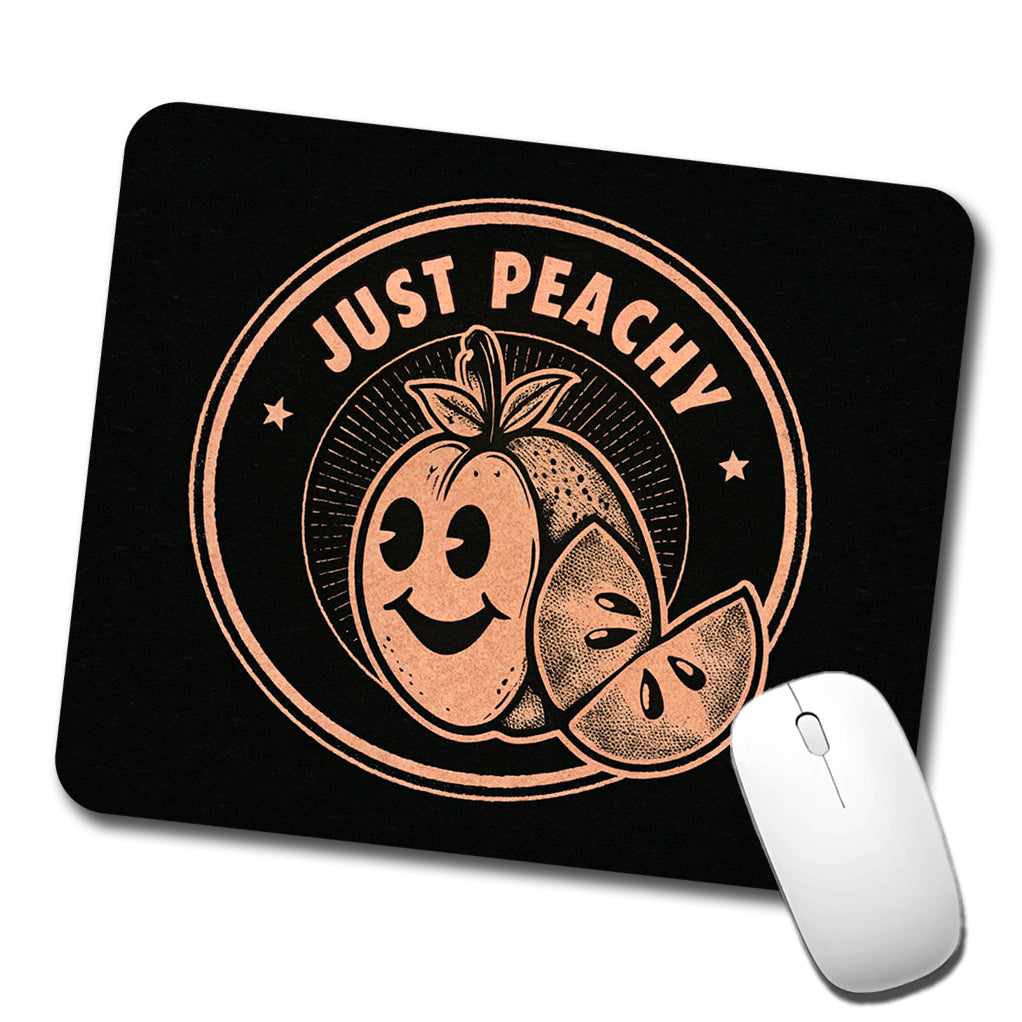 Just Peachy Black Background Low Profile Mouse Pad Mat