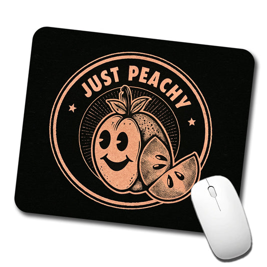 Just Peachy Black Background Low Profile Mouse Pad Mat