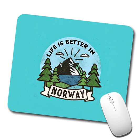 Life Is Better In Norway Low Profile Mouse Pad Mat